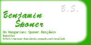 benjamin sponer business card