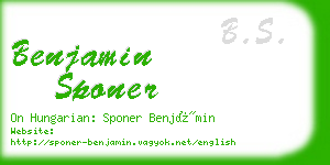 benjamin sponer business card